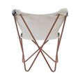 Cefena Butterfly Chair - White and Black Fabric with Rose Gold