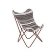 Cefena Butterfly Chair - White and Grey Fabric with Rose Gold
