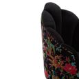Cefena Chair - Scalloped - Black Fabric with Peacock Design