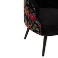 Cefena Chair - Scalloped - Black Fabric with Peacock Design