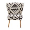Cefena Chair - White and Black Fabric - Berber Style