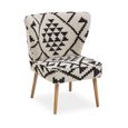Cefena Chair - White and Black Fabric - Berber Style