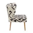 Cefena Chair - White and Black Fabric - Berber Style