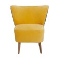 Cefena Chair - Yellow Velvet Fabric