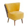 Cefena Chair - Yellow Velvet Fabric