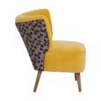 Cefena Chair - Yellow Velvet Fabric