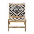 Cefena Lounge Chair - White and Black Fabric - Berber Style