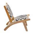 Cefena Lounge Chair - White and Black Fabric - Berber Style