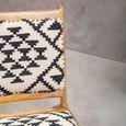 Cefena Lounge Chair - White and Black Fabric - Berber Style
