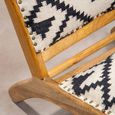 Cefena Lounge Chair - White and Black Fabric - Berber Style
