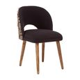 Cefena Moroccan Chair - Curved - Black Fabric
