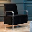 Clarence Accent Chair - Black Velvet Fabric