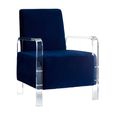 Clarence Accent Chair - Blue Velvet Fabric