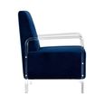Clarence Accent Chair - Blue Velvet Fabric