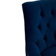 Clarence Chair - Blue Velvet Fabric - with Button Tufted Design