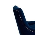 Clarence Chair - Blue Velvet Fabric - with Button Tufted Design