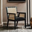 Corso Armchair - Black Wood and Rattan