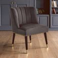 Doucet Chair - Grey Velvet Fabric