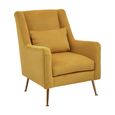 Doucet Armchair - Yellow Velvet Fabric with Gold Legs