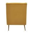 Doucet Armchair - Yellow Velvet Fabric with Gold Legs