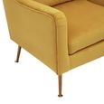 Doucet Armchair - Yellow Velvet Fabric with Gold Legs