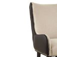 Doucet Chair - Beige Fabric with Black Faux Leather Back