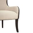 Doucet Chair - Beige Fabric with Black Faux Leather Back