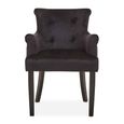 Doucet Chair - Black Velvet Fabric with Ring Back