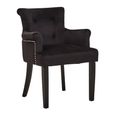 Doucet Chair - Black Velvet Fabric with Ring Back