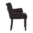 Doucet Chair - Black Velvet Fabric with Ring Back