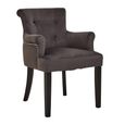 Doucet Chair - Grey Velvet Fabric with Ring Back