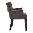 Doucet Chair - Grey Velvet Fabric with Ring Back