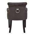 Doucet Chair - Grey Velvet Fabric with Ring Back