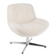 Chill Swivel Lounge Chair - Cream - Fabric and Metal