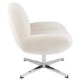 Chill Swivel Lounge Chair - Cream - Fabric and Metal