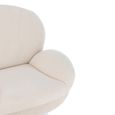 Lay Swivel Relax Chair - Footstool - Cream - Fabric and Metal