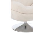 Lay Swivel Relax Chair - Footstool - Cream - Fabric and Metal