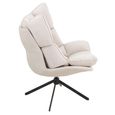 Swivel Relax Chair - Beige and Black - Fabric and Metal