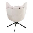 Swivel Relax Chair - Beige and Black - Fabric and Metal