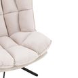 Swivel Relax Chair - Beige and Black - Fabric and Metal