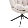 Swivel Relax Chair - Beige and Black - Fabric and Metal
