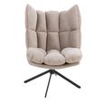 Swivel Relax Chair - Light Grey and Black - Fabric and Metal