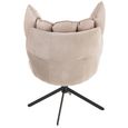 Swivel Relax Chair - Light Grey and Black - Fabric and Metal