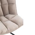 Swivel Relax Chair - Light Grey and Black - Fabric and Metal