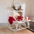 Rocking Chair - White - Rattan and Bamboo Wood