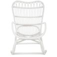Rocking Chair - White - Rattan and Bamboo Wood