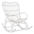 Rocking Chair - White - Rattan and Bamboo Wood