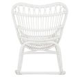 Rocking Chair - White - Rattan and Bamboo Wood