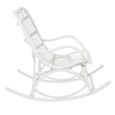 Rocking Chair - White - Rattan and Bamboo Wood