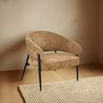 Dilan Armchair - Curved Back - Venga Cognac - Fabric and Metal